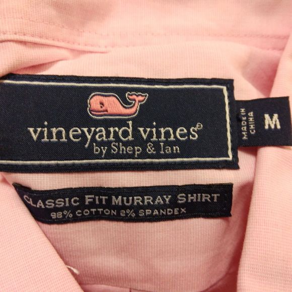 Vineyard Vines classic fit Murray shirt mens M Medium pink button long sleeve - Picture 5 of 9
